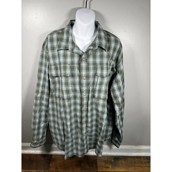 TIMBERLAND Mens Button Down Check Shirt XL Blue Tan - Picture 1 of 7